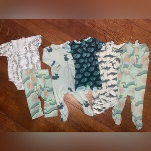 4 piece ocean aquatic vacation beach water 0-3 month bundle lot baby clothes